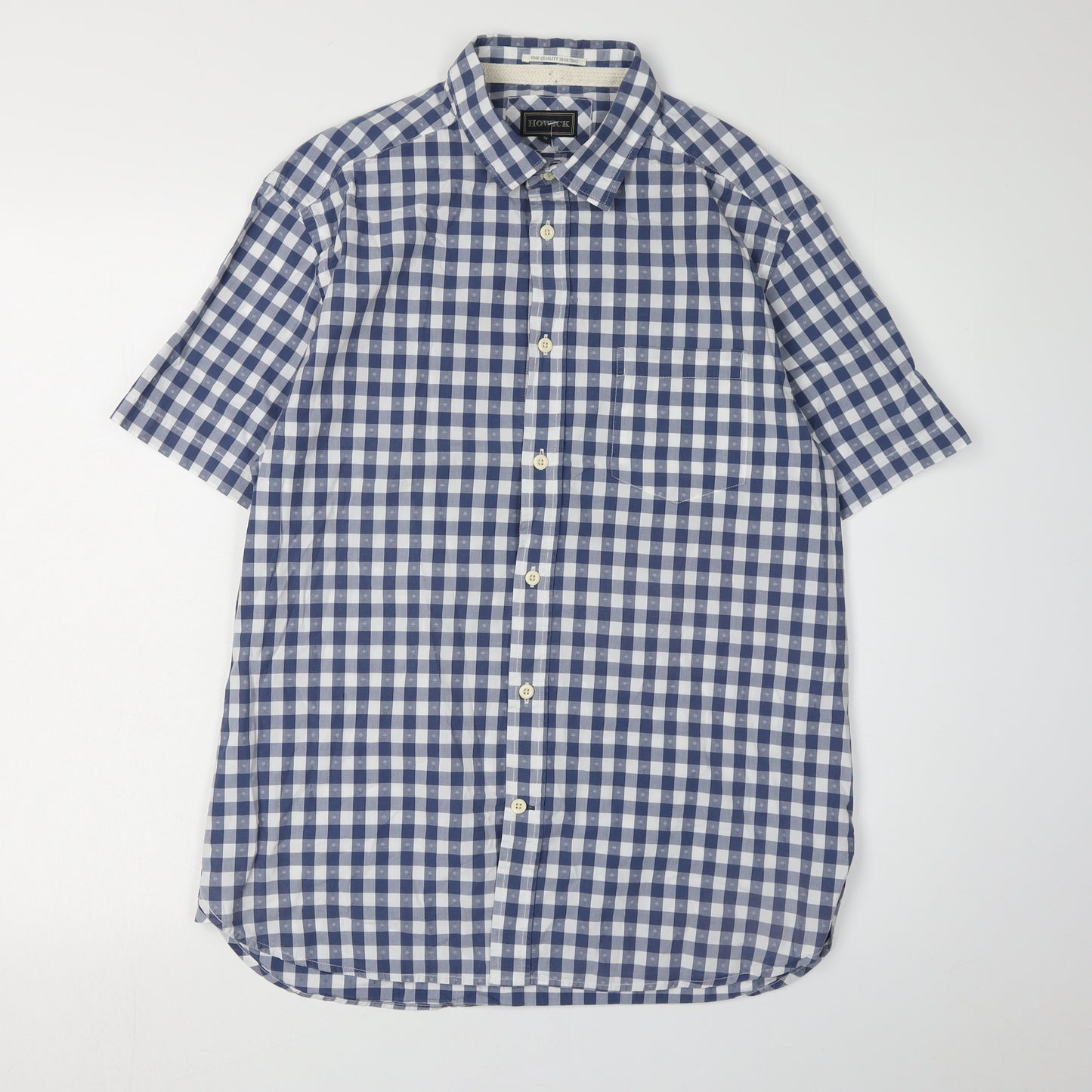 Howick Men's Blue Check Short Sleeve Shirt - M