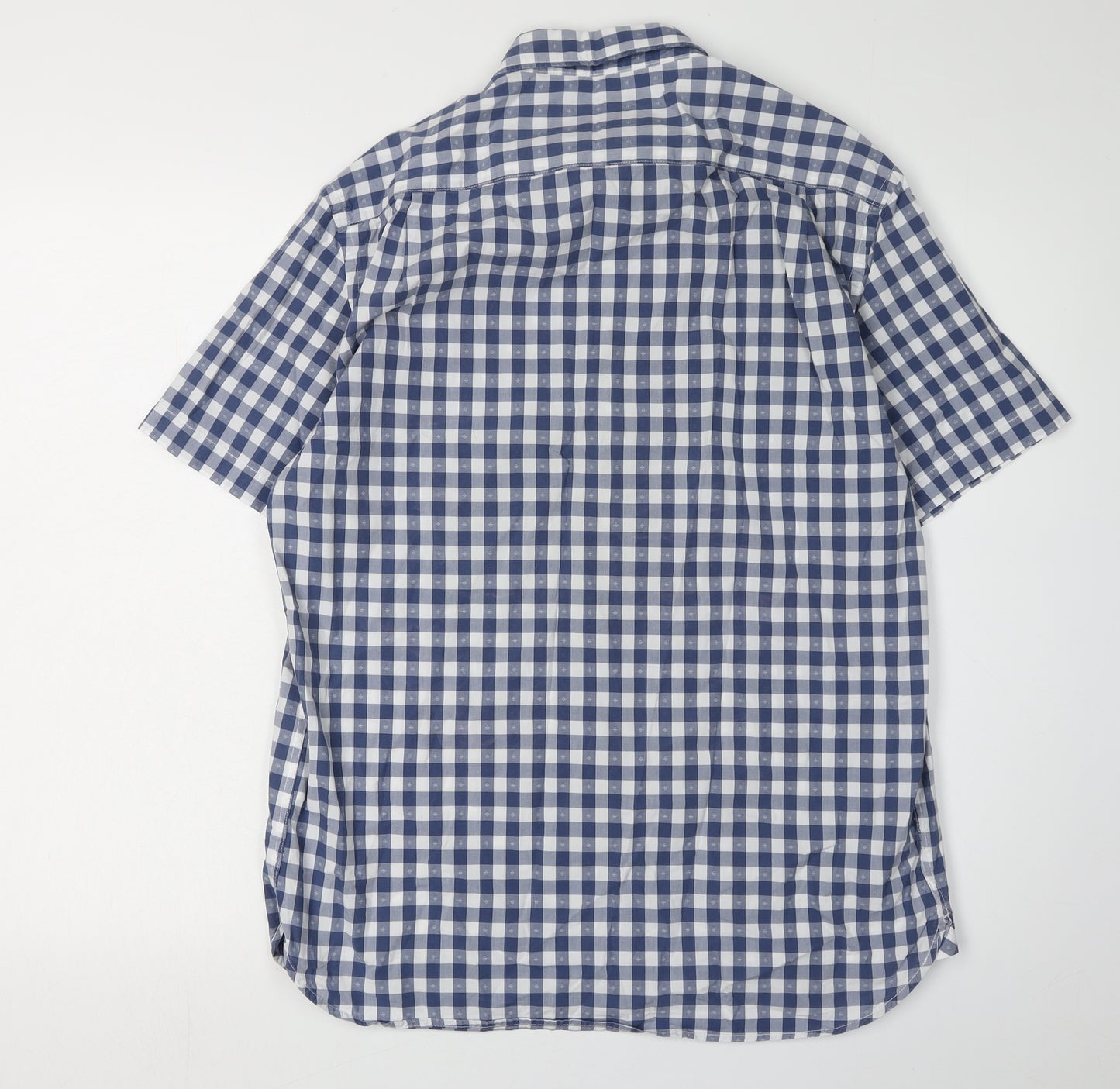 Howick Men's Blue Check Short Sleeve Shirt - M