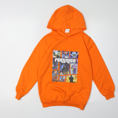 Fortnite Boys Orange Pullover Hoodie, Size 12 Years
