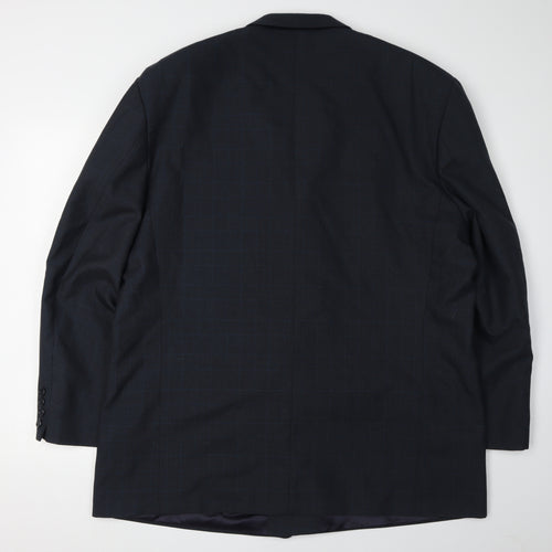 James Barry Men's Blue Check Blazer, Size 48R, Formal