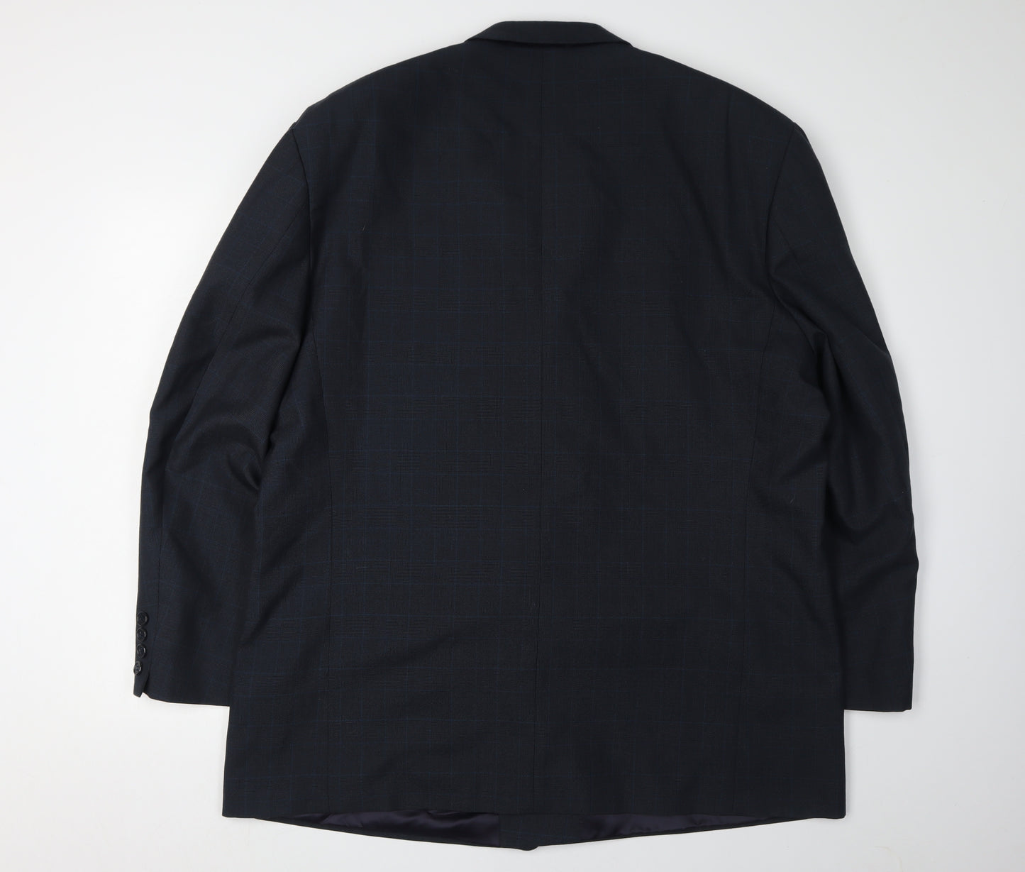 James Barry Men's Blue Check Blazer, Size 48R, Formal