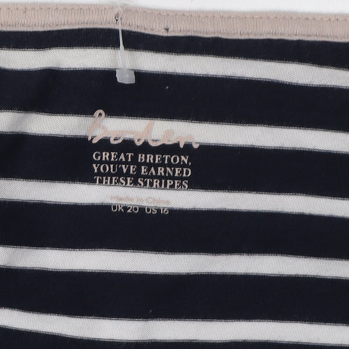 Boden Women's Multicoloured Striped T-Shirt UK 20