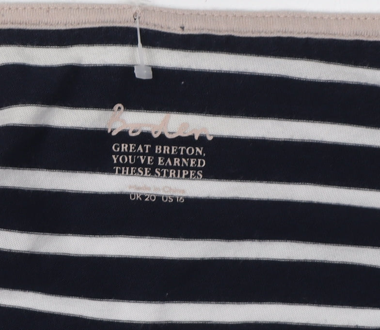 Boden Women's Multicoloured Striped T-Shirt UK 20