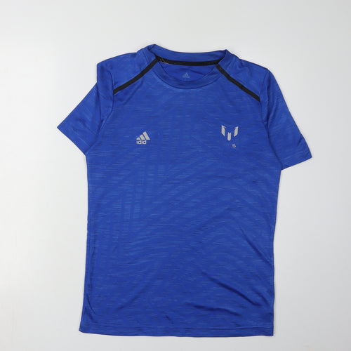 Adidas Boys' Blue Messi Football Jersey T-Shirt Large