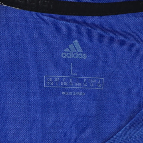 Adidas Boys' Blue Messi Football Jersey T-Shirt Large