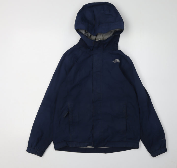 The North Face Boys Blue Rain Coat M - Waterproof Spring Autumn