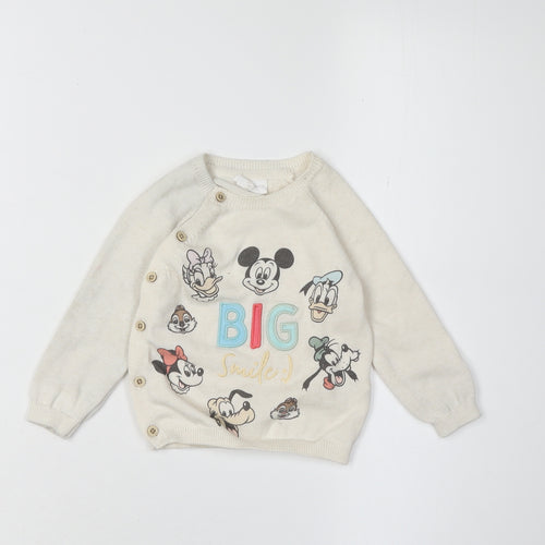 Disney Baby Unisex Beige Pullover Jumper 6-9 Months