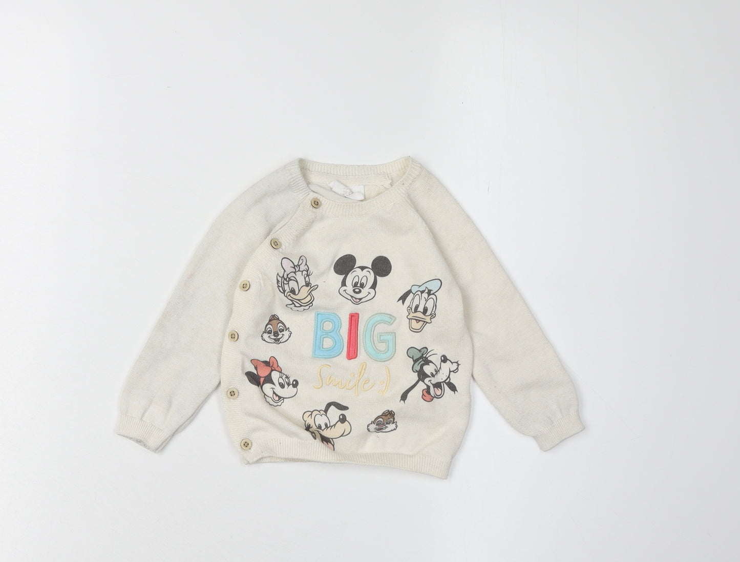 Disney Baby Unisex Beige Pullover Jumper 6-9 Months