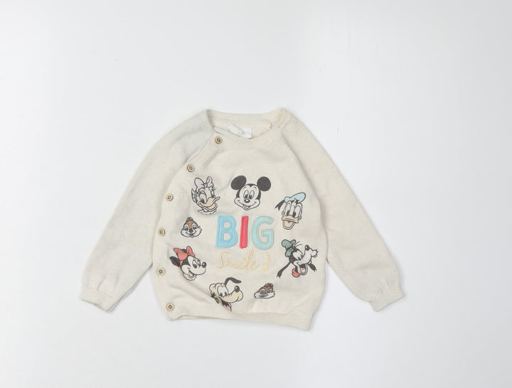Disney Baby Unisex Beige Pullover Jumper 6-9 Months