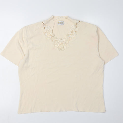 Roman Originals Beige Women's Short Sleeve Jumper