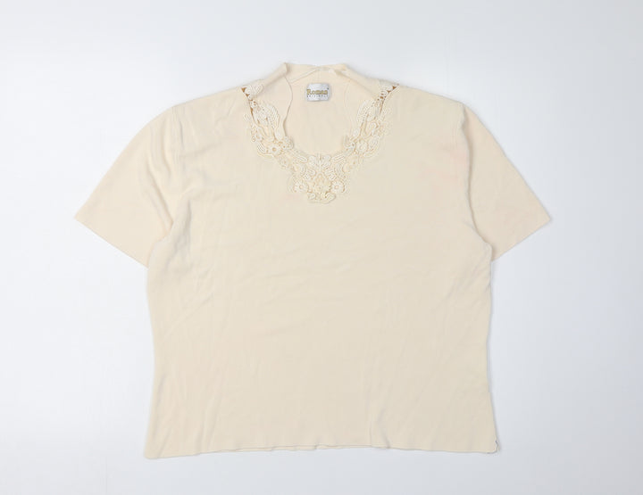 Roman Originals Beige Women's Short Sleeve Jumper