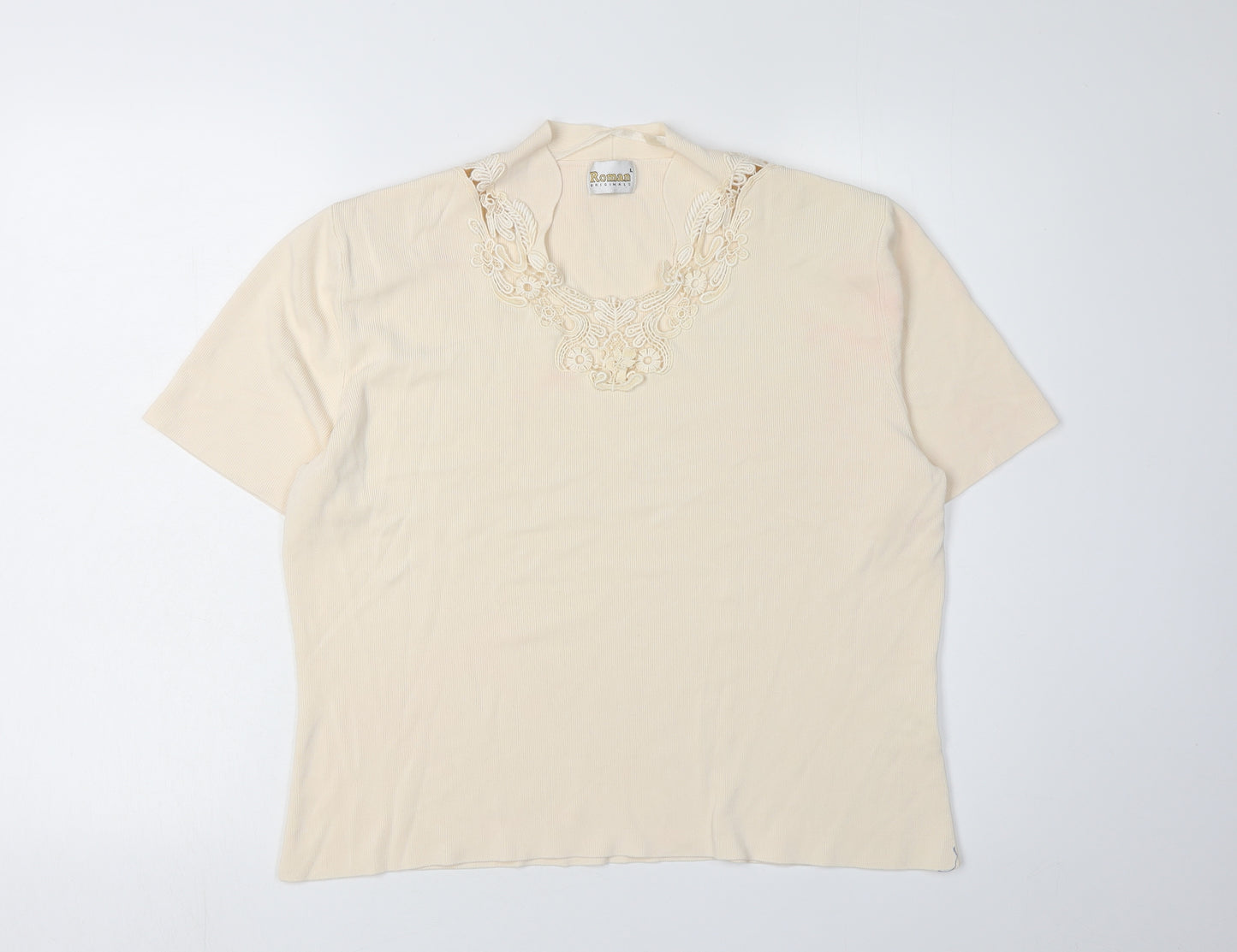 Roman Originals Beige Women's Short Sleeve Jumper