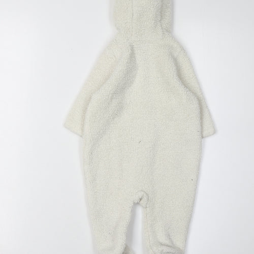 babyGap Unisex Ivory Babygrow 3-6 Months, Fleece, Hooded