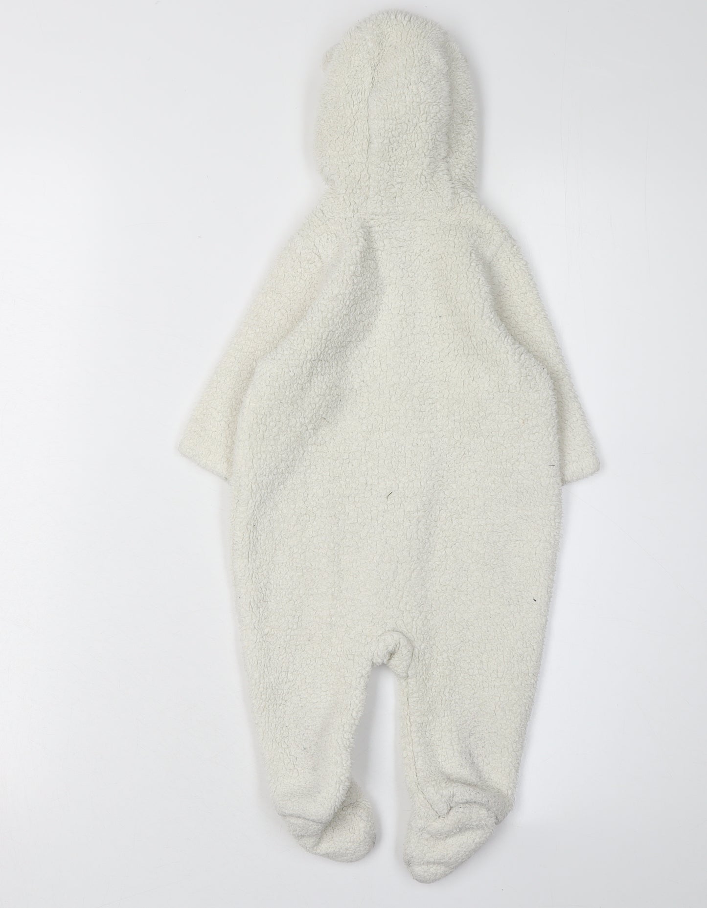 babyGap Unisex Ivory Babygrow 3-6 Months, Fleece, Hooded