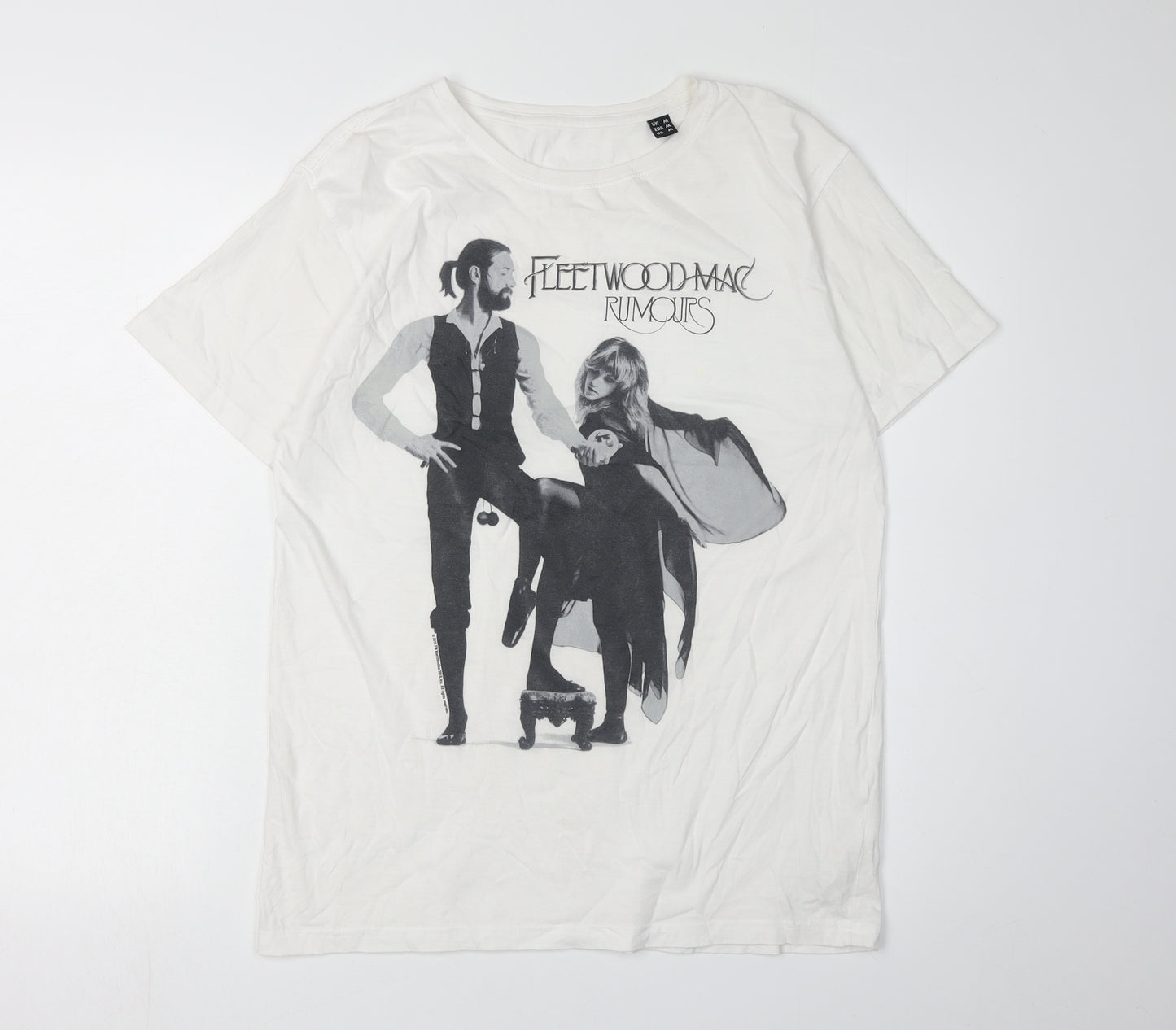 White Fleetwood Mac Band Themed Men's Medium T-Shirt