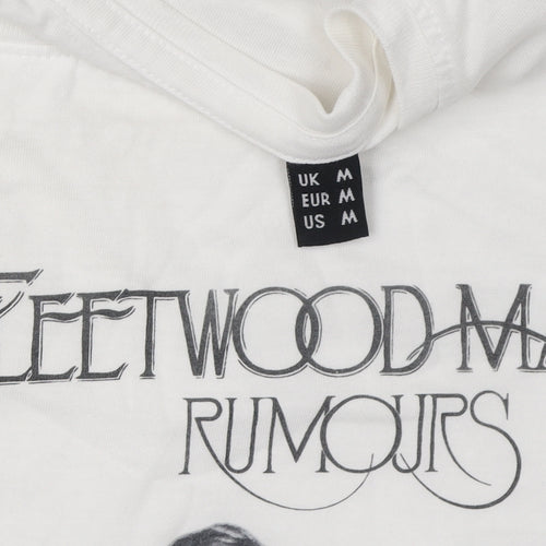 White Fleetwood Mac Band Themed Men's Medium T-Shirt