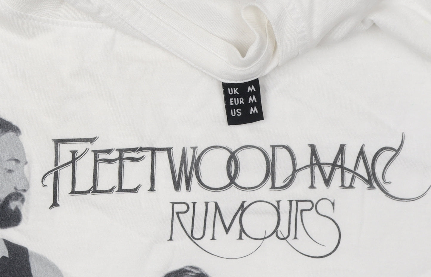 White Fleetwood Mac Band Themed Men's Medium T-Shirt