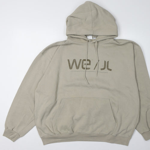 WE Beige Unisex Hoodie XL with Logo Design