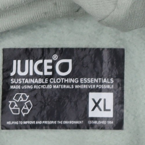Juice Unisex Green XL Pullover Hoodie with Pockets