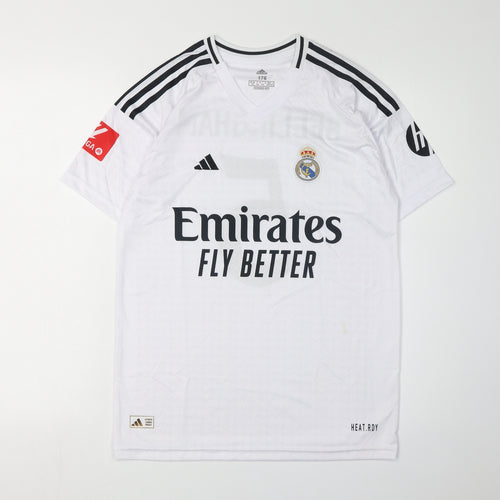 Adidas Boys White Football Jersey, Size 176, Short Sleeve