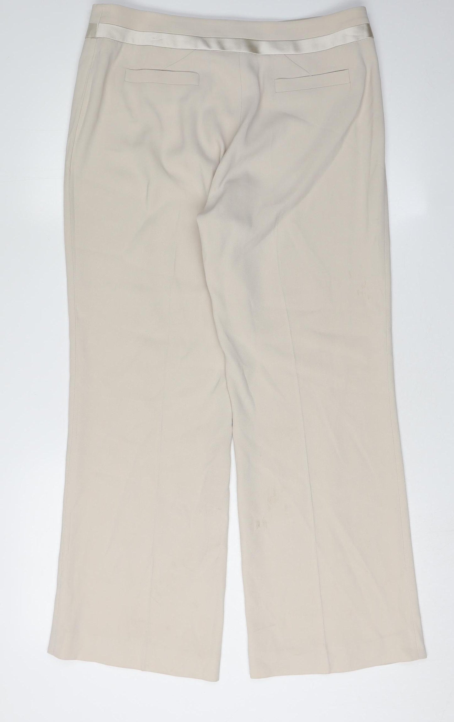 Coast Women's Beige Wide-Leg Trousers Size 12