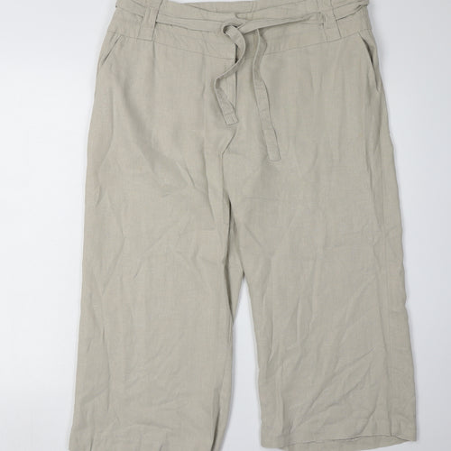 Dorothy Perkins Women's Beige Cropped Trousers Size 14