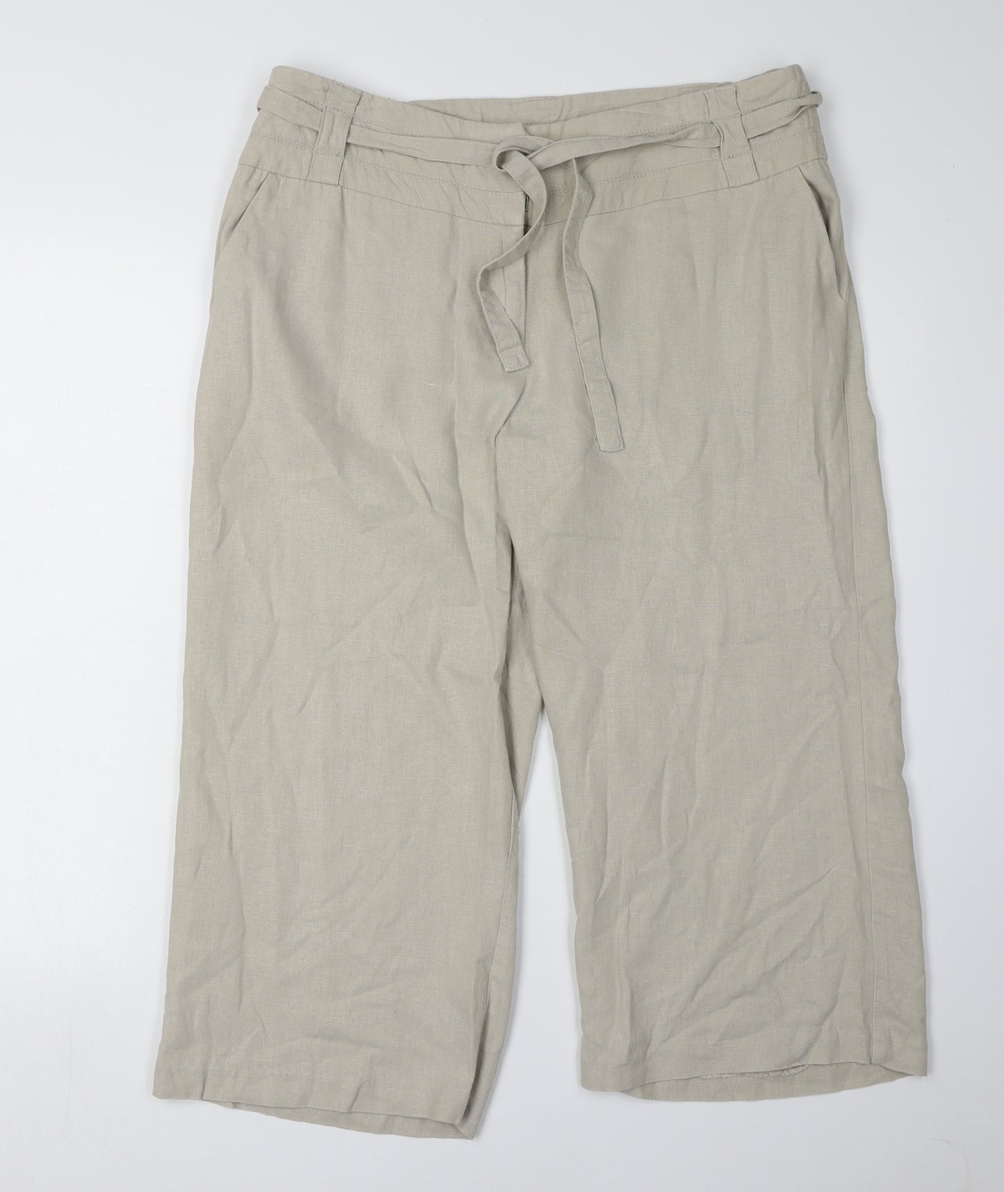 Dorothy Perkins Women's Beige Cropped Trousers Size 14
