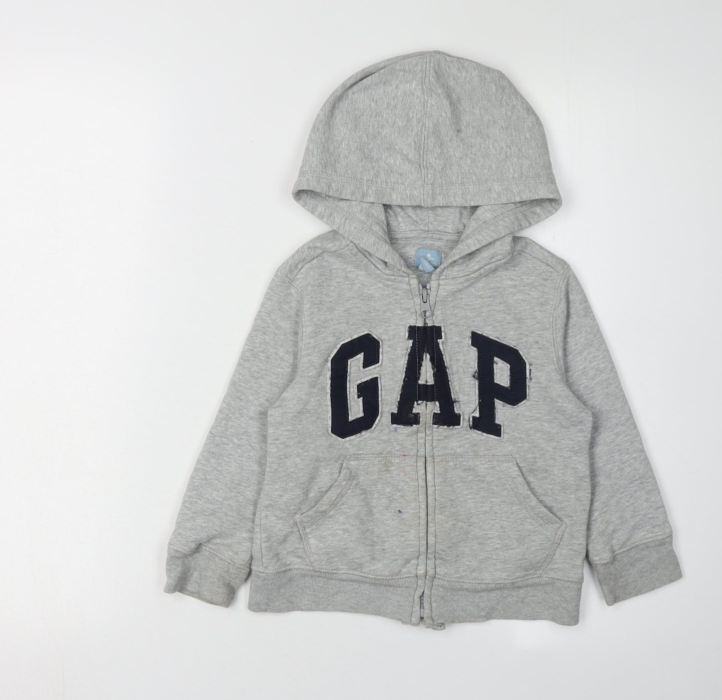 GAP Boys Grey Full Zip Hoodie, 4 Years, Cotton Blend