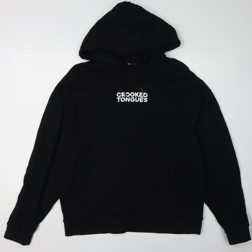 Crooked Tongues Men's Black Hoodie L Pullover Fleece