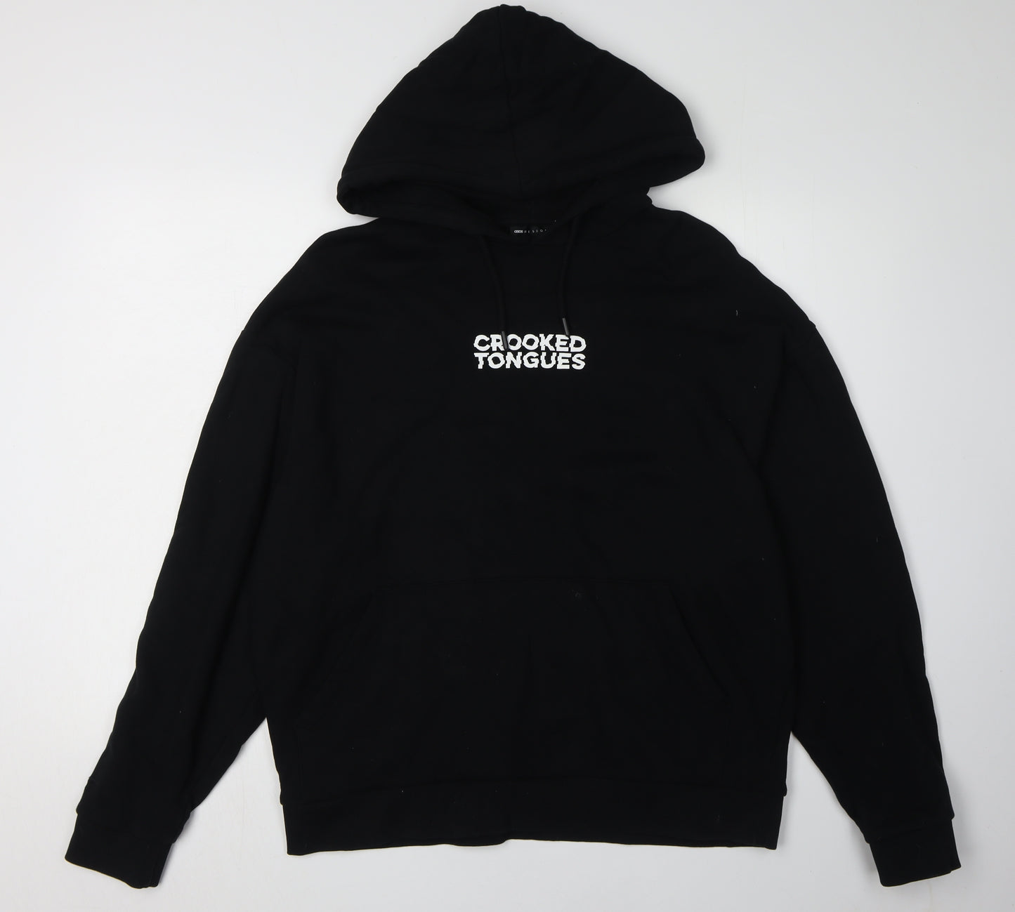 Crooked Tongues Men's Black Hoodie L Pullover Fleece