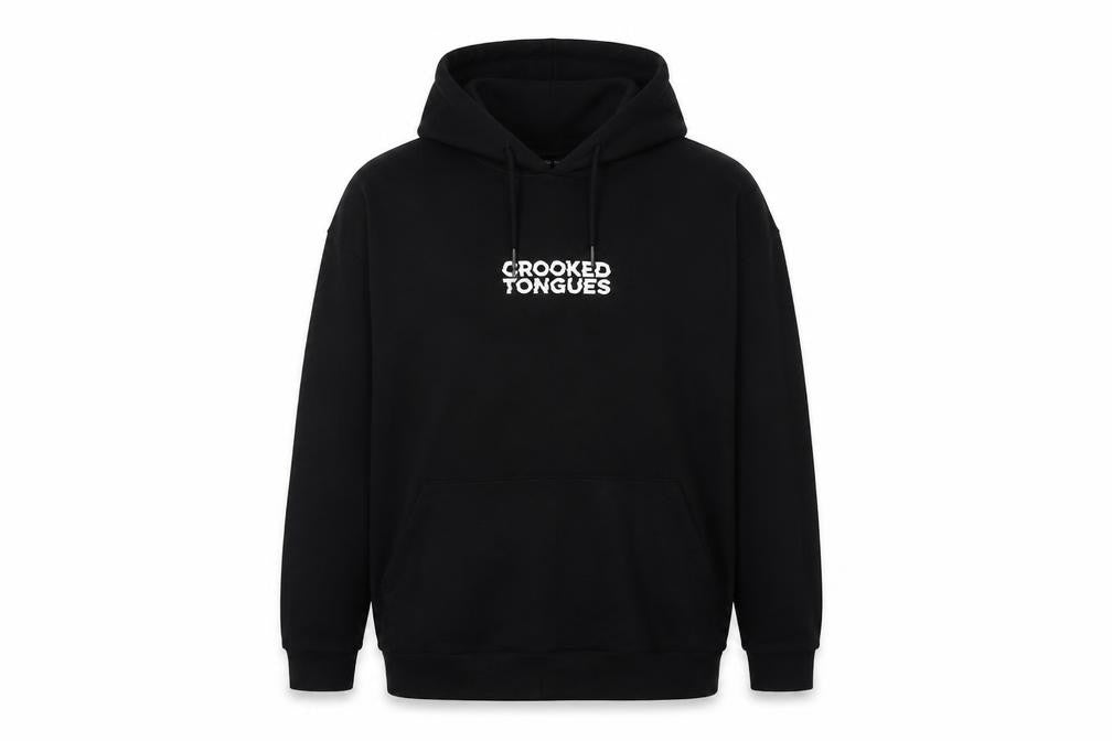 Crooked Tongues Men's Black Hoodie L Pullover Fleece