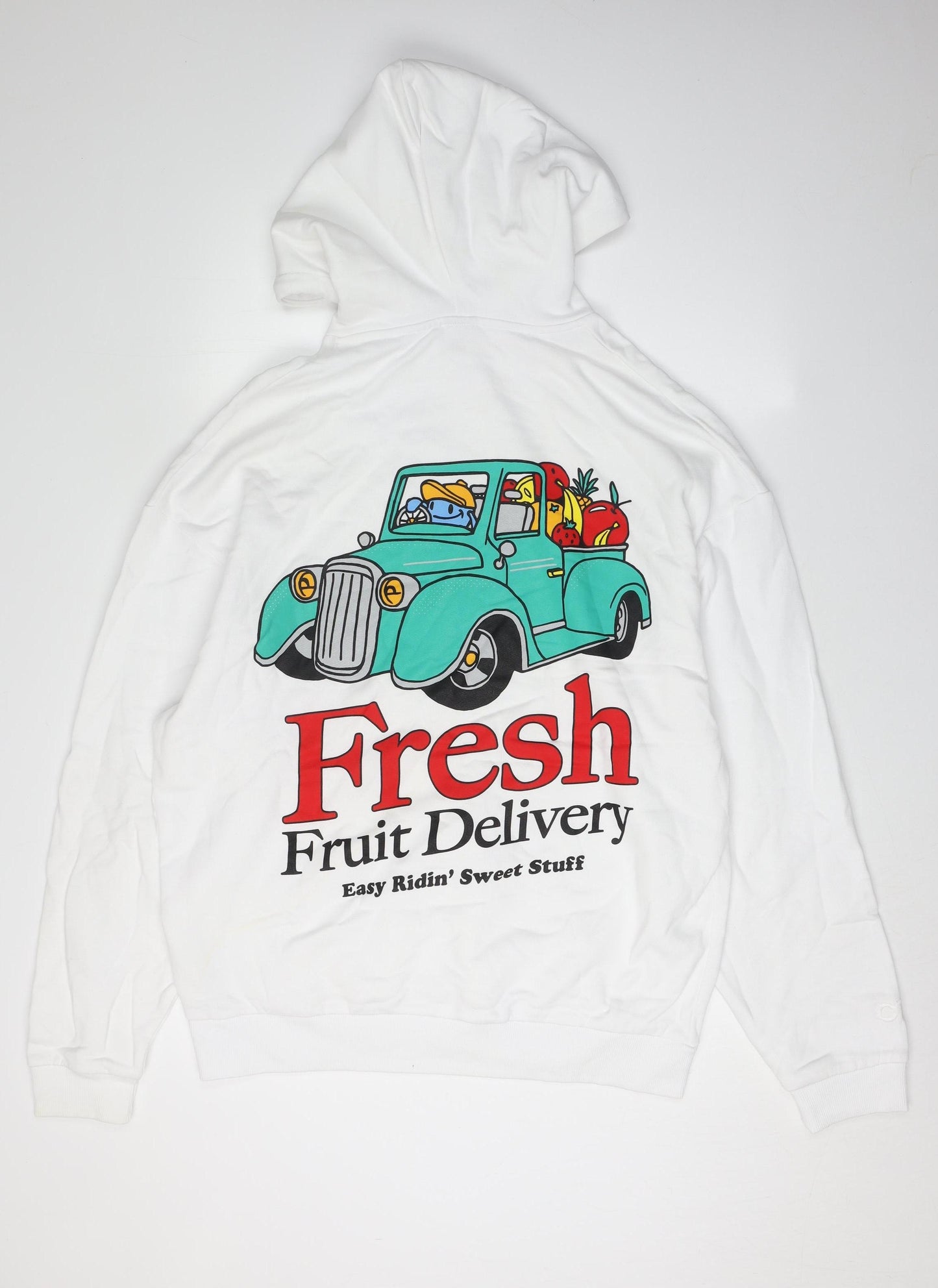 Crooked Tongues Men's White Hoodie M - Graphic Print, Hooded