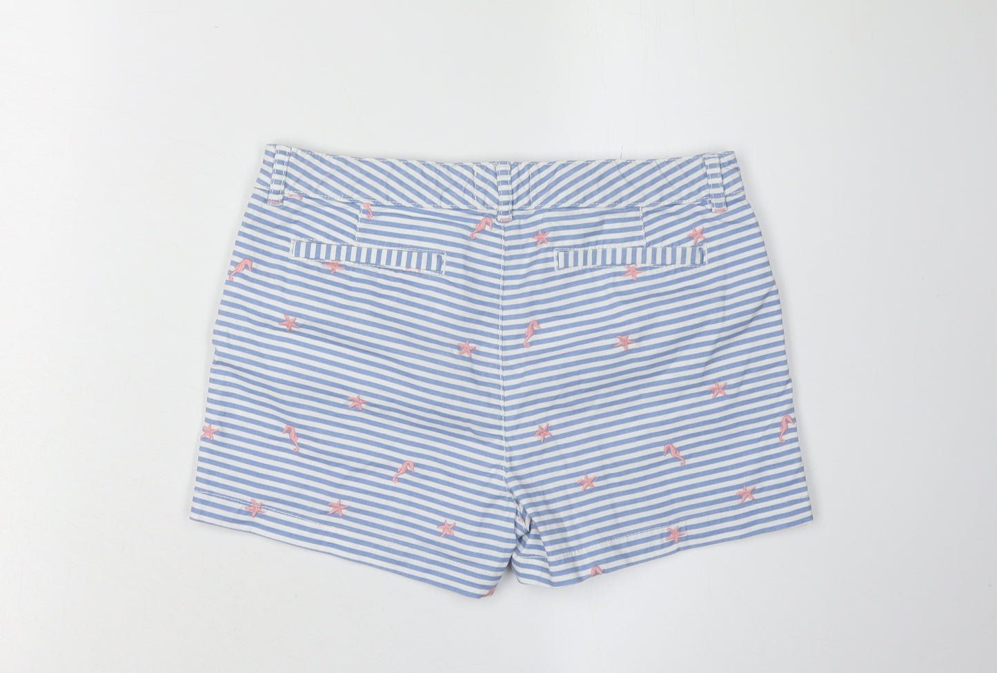FatFace Girls Blue Chino Shorts, Size 12-13, Striped Pattern