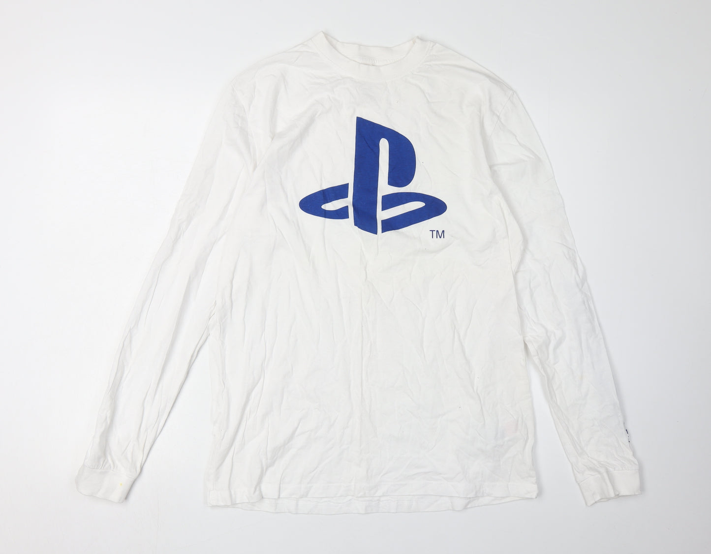 Difuzed Men's White PlayStation Long Sleeve T-Shirt M