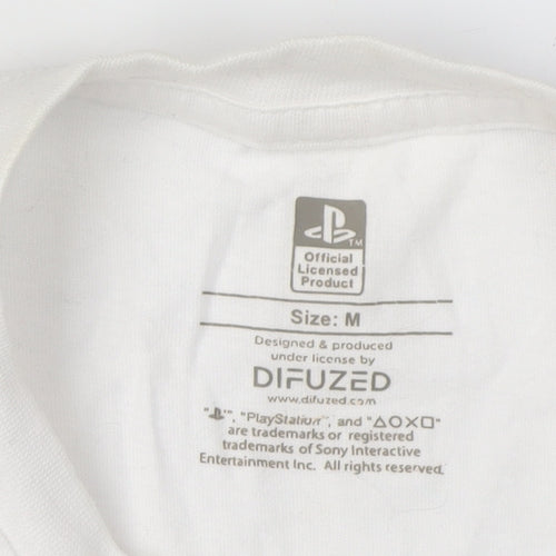 Difuzed Men's White PlayStation Long Sleeve T-Shirt M