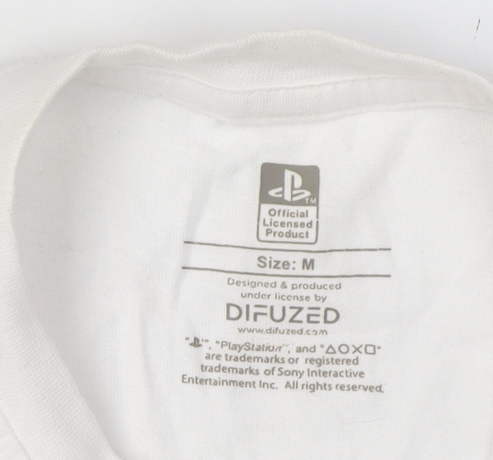 Difuzed Men's White PlayStation Long Sleeve T-Shirt M