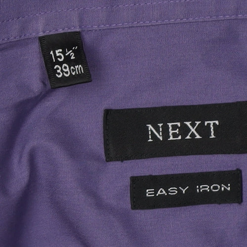 Next Men's Purple Button-Up Shirt, Size 15.5, Workwear