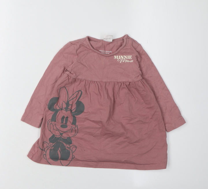 Disney Girls Pink Minnie Mouse Shift Dress 18 Months