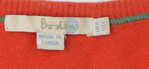 Boden Women's Multicoloured Cashmere Pullover Jumper Size 8