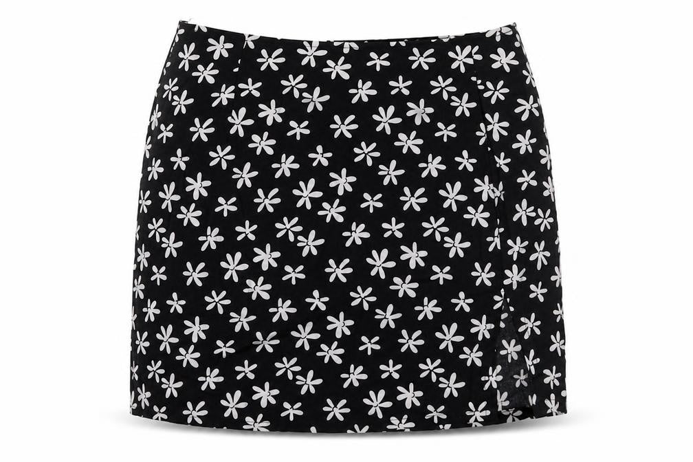 Motel Women's Black Floral Pencil Skirt, Size S