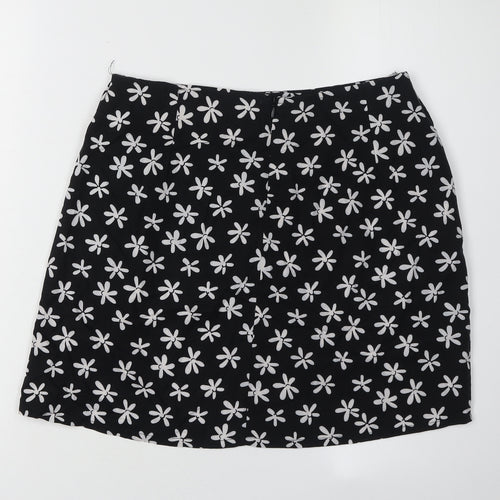Motel Women's Black Floral Pencil Skirt, Size S