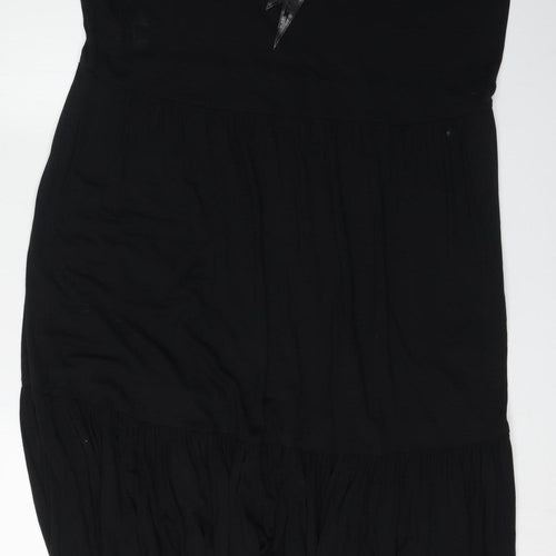 Saint + Sofia Black Sleeveless Graphic Dress Size 18