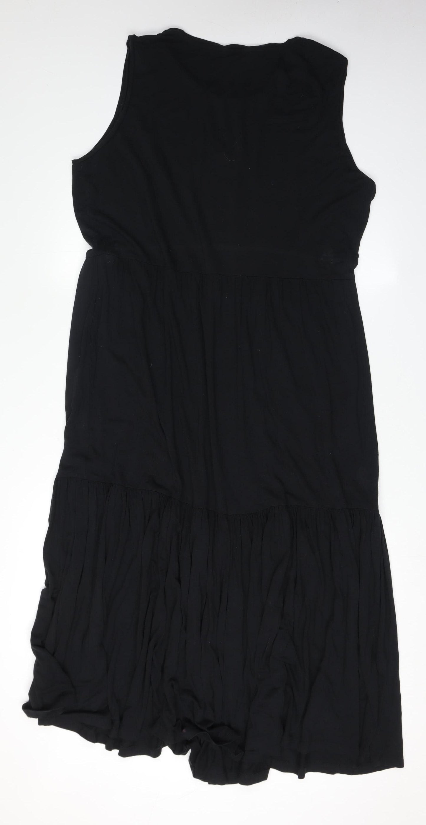 Saint + Sofia Black Sleeveless Graphic Dress Size 18