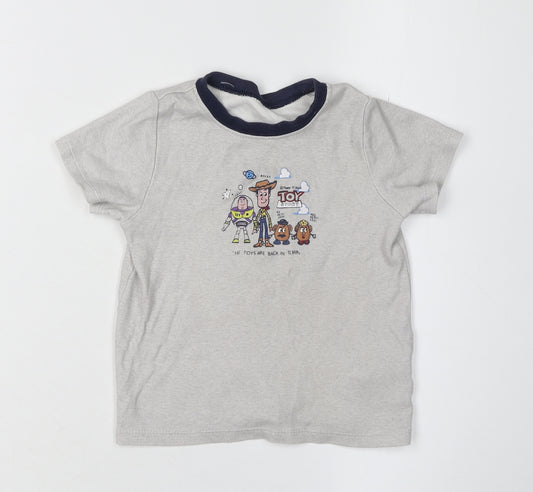 Front view of Disney at George unisex grey toy story t-shirt 18-24m regular fit