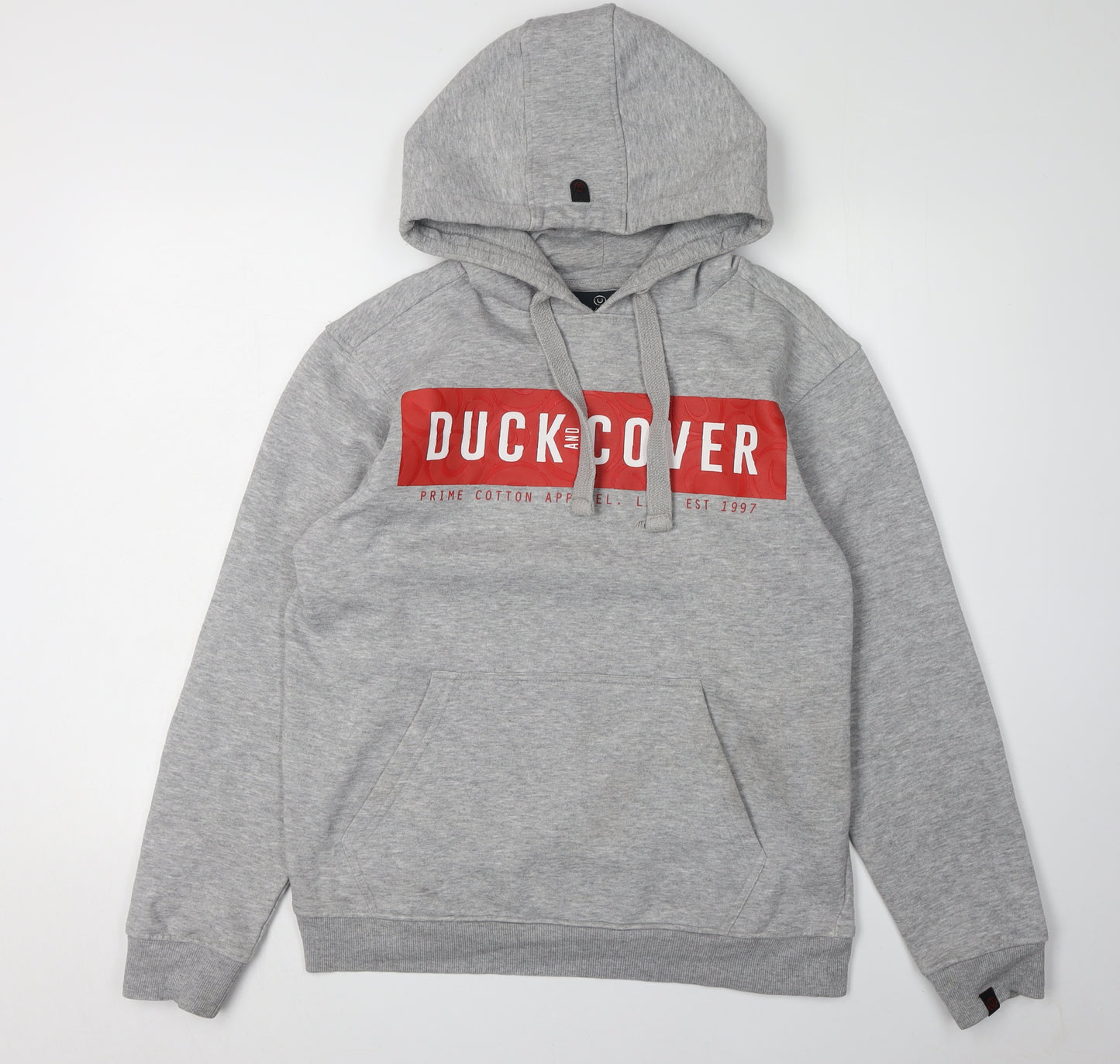 Duck and Cover Grey Men's M Pullover Hoodie