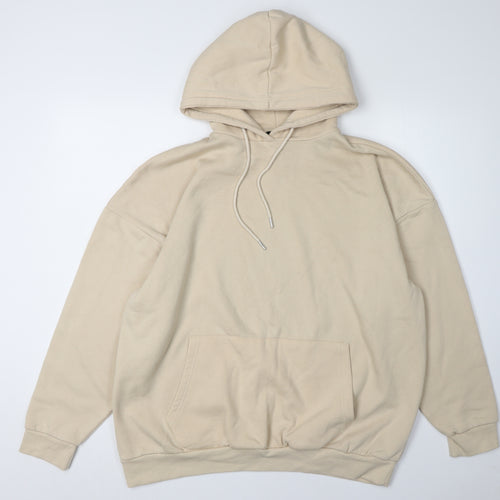Boohoo Women's Beige Pullover Hoodie - M, Casual, Comfy