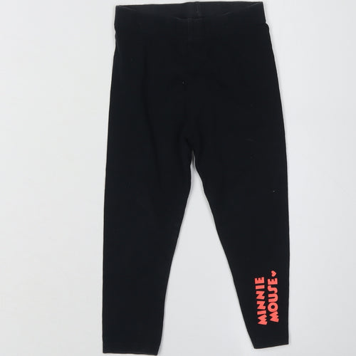 George Girls Black Minnie Mouse Leggings 2-3 Years