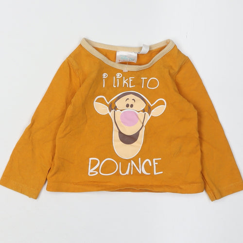 Disney Unisex Baby Orange Tigger Long Sleeve T-Shirt 6-9M