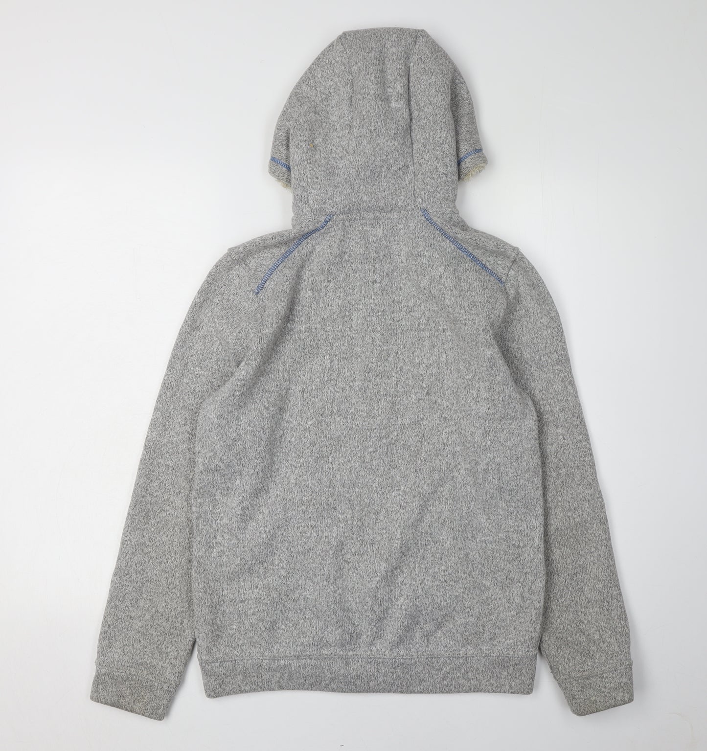 Decathlon Boys Grey Full Zip Hoodie Size 14 Winter Warm