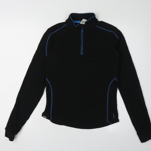 Oxylane Boys Black 1/4 Zip Sweatshirt, Size 14 Years